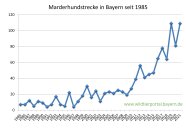 Marderhundstrecke in Bayern seit 1985 bis 2021